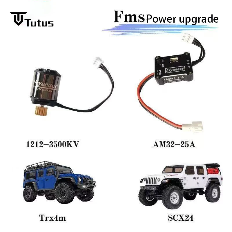 25A ESC 1212 3500KV Outer Rotor Motor Brushless Combo for TRX4M SCX24 FMS FCX18 FCX24 1/18 1/24 RC Crawler Accessories