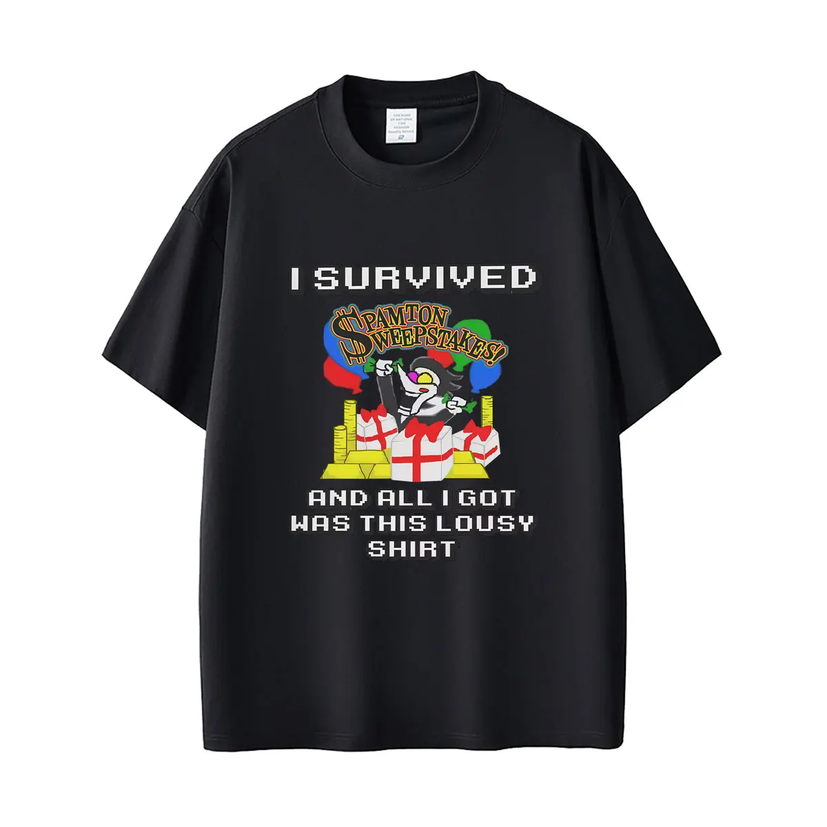 

Game Deltarune Spamton I Survived and All I Got Was This Lousy Shirt Funny Meme T-shirt Men Women Casual Humor Oversized Tshirt