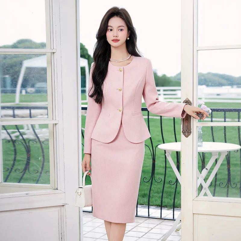 Elegant Suit Long Sleeve Jacket Fashion Set for Women Autumn Wear2025New autumn style slimming dress two-piece set