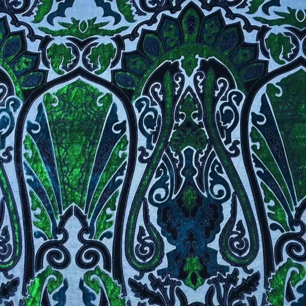 

Fashion Jade Green Color Amazing Soft Silk Velvet Fabric for Charming Lady Evening Dress Luxury Style