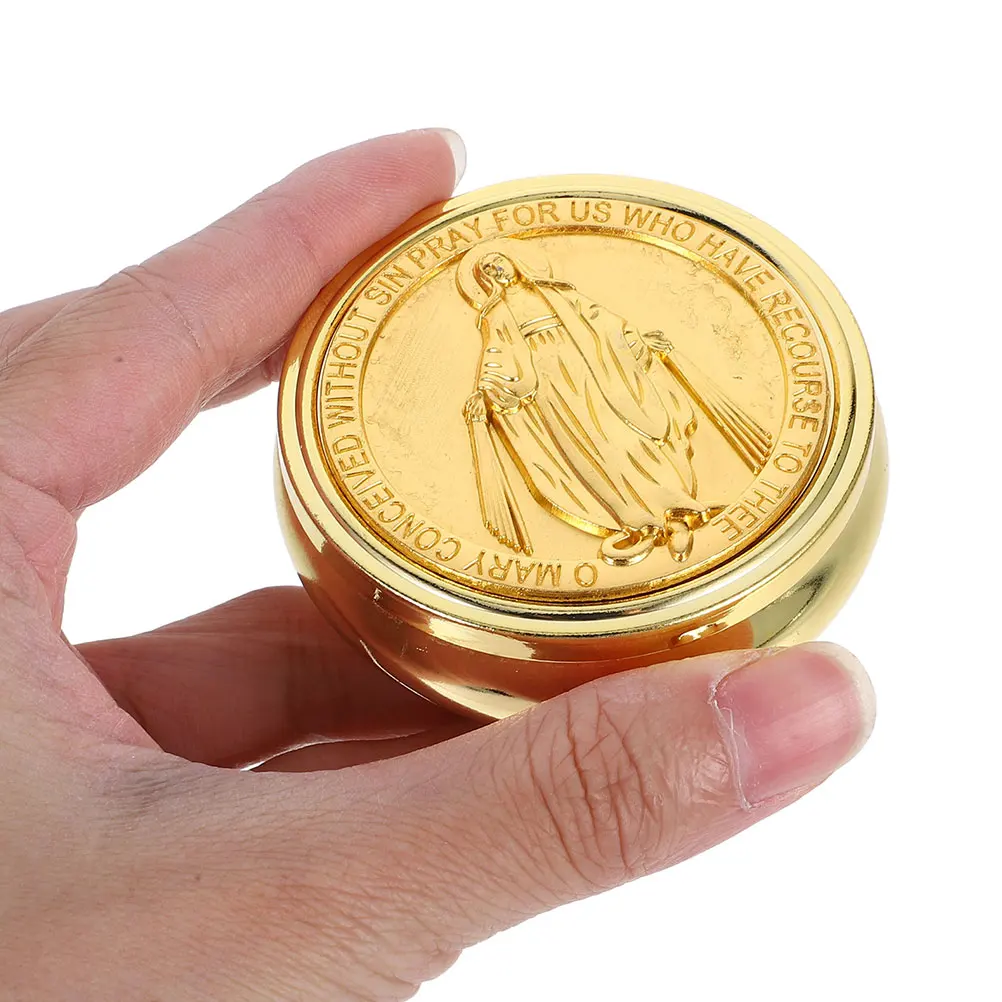 

2 Pcs Jewelry Gift Box Bracelet Container Rosary Beads Case Packing Keepsake Organizer Golden Metal