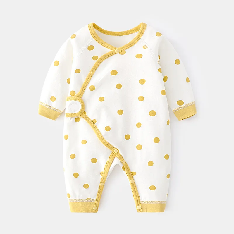 

Newborn Jumpsuit Baby Boneless Romper Spring and Autumn Pure Cotton Newborn Romper Dot Baby Underwear