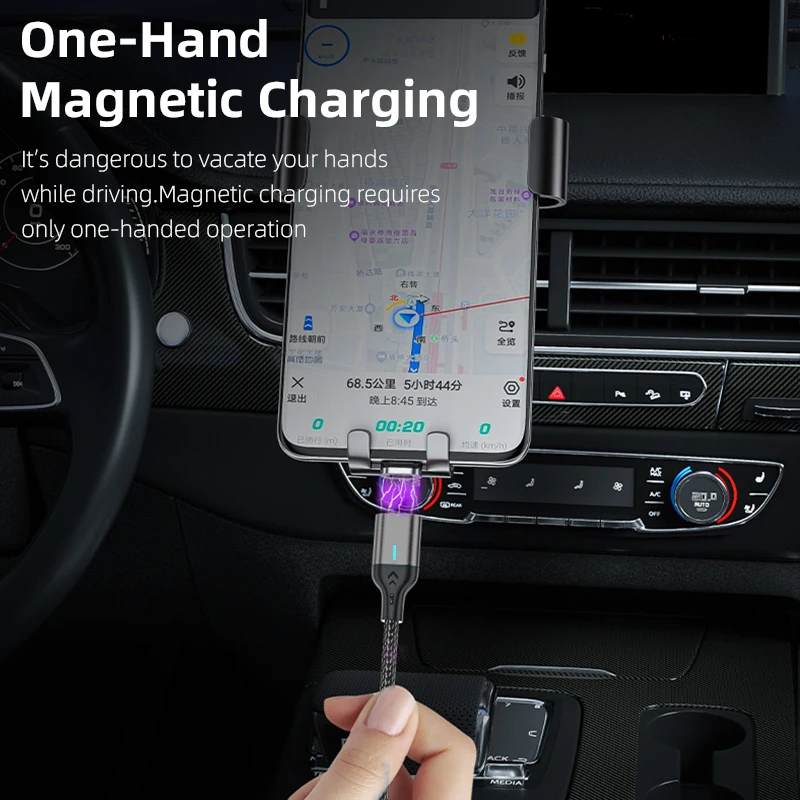 AUFU Magnetic Charge Cable 3A Fast Charging USB Type C Cable Magnet Micro USB Data Charging Wire Mobile Phone for iPhone Xiaomi