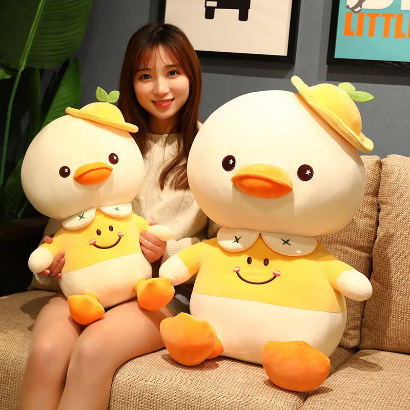 

Huge Spring Outing Duck Doll Cute Smile Yellow Duck Plush Toy Stuffed Cartoon Animal Soft Baby Appease Pillow Kids Birthday Gift