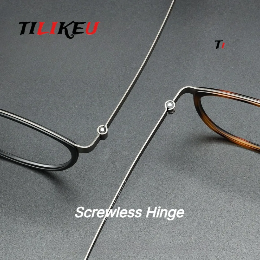 

Denmark Design Replica 9737 Ultra-Light Pure Titanium Glasses Frame Men Full Rim Retro Square Screwless Eyewear Male Eyeglasses