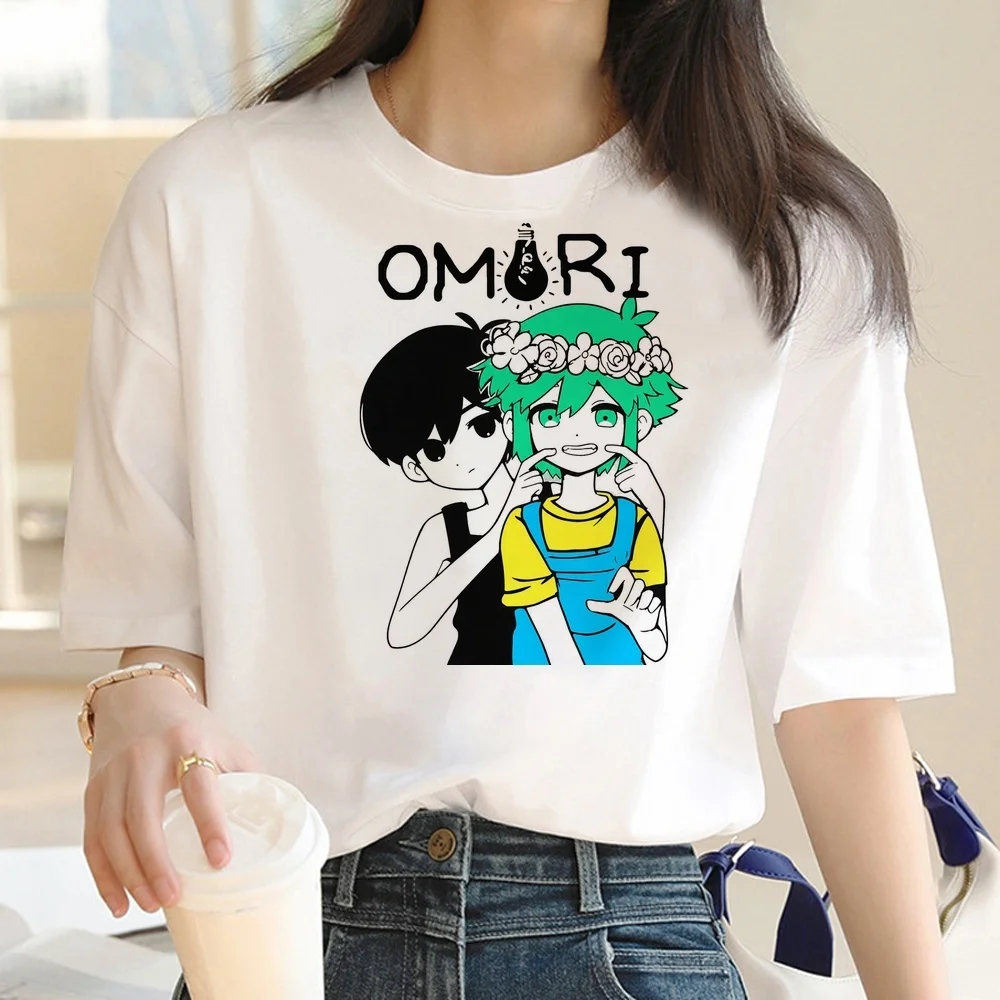 Omori top tees women manga aesthetic gothic kawaii graphic t-shirt streetwear 80s meme anime