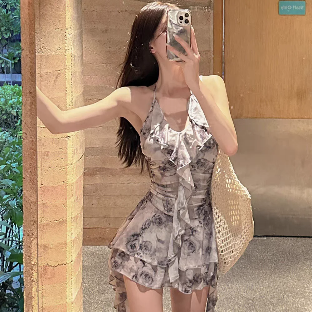 

Fre Sle Women's One-Piece Swimsuit 2025 New Arrival Steel Ring Free Thermal Skirt Design High-End Feeling Qui Dry Function