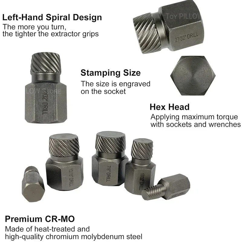 Ściągacz do zerwanych śrub Zestaw narzędzi ręcznych do usuwania stali stopowej