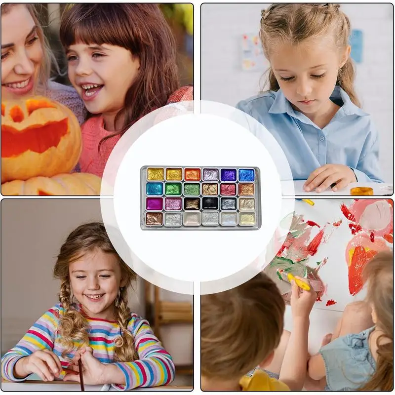 Juego de pintura de acuarela nacarada, Kit de paleta para pintar, manualidades finamente molidas, Kits de pintura para profesionales