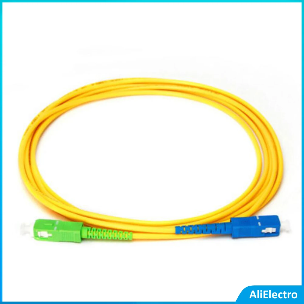 

50pcs Jumper SC UPC to SC APC Single-Mode Optical Fiber Optic Patch Cord 3.0mm PVC G657A SM FTTH Optic Cable 1/3/5M