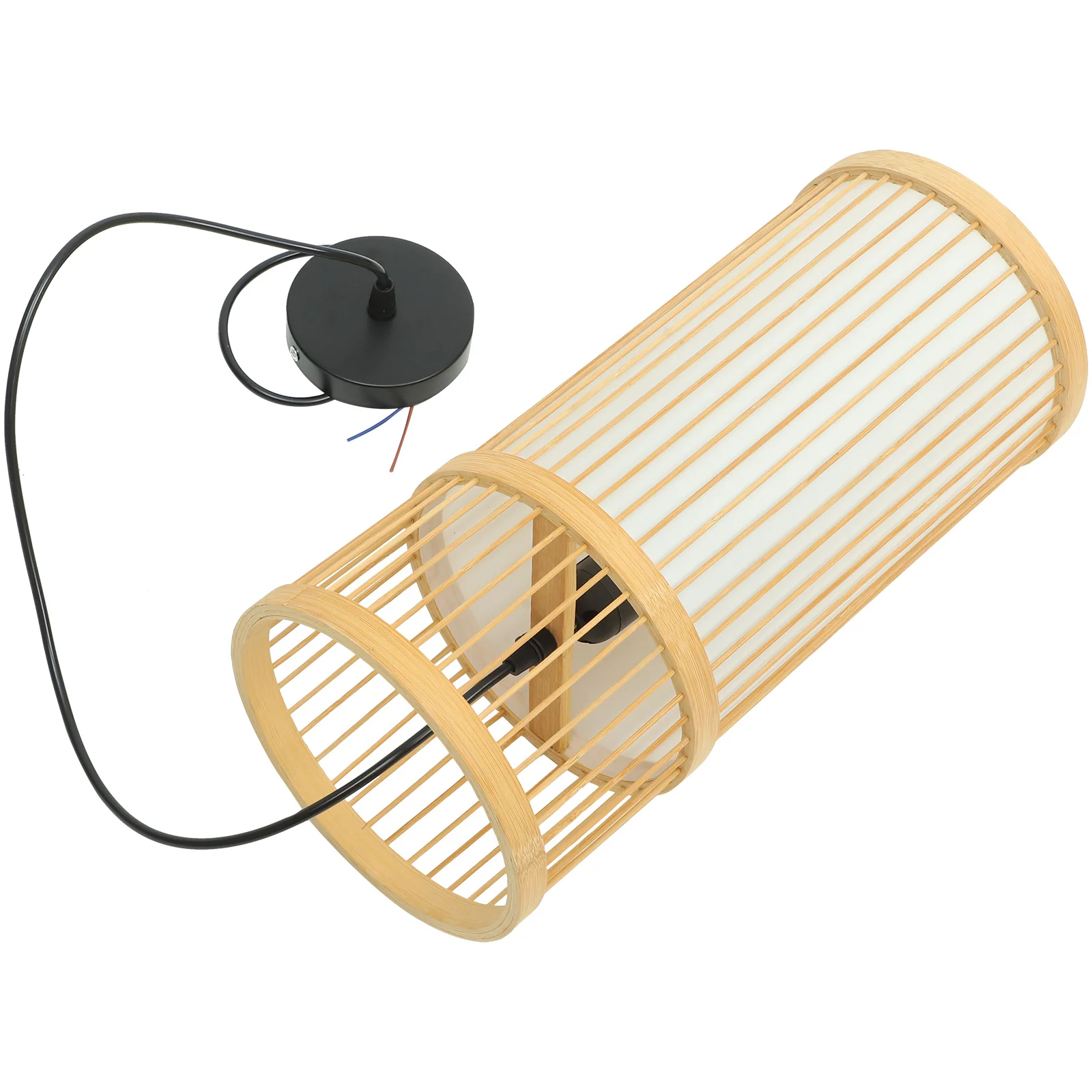 

Retro Bamboo Pendant Lamp Vintage Look Easy to Disassemble for Hotel Restaurant Cafe Shop Pendant Lamp Ceiling Light