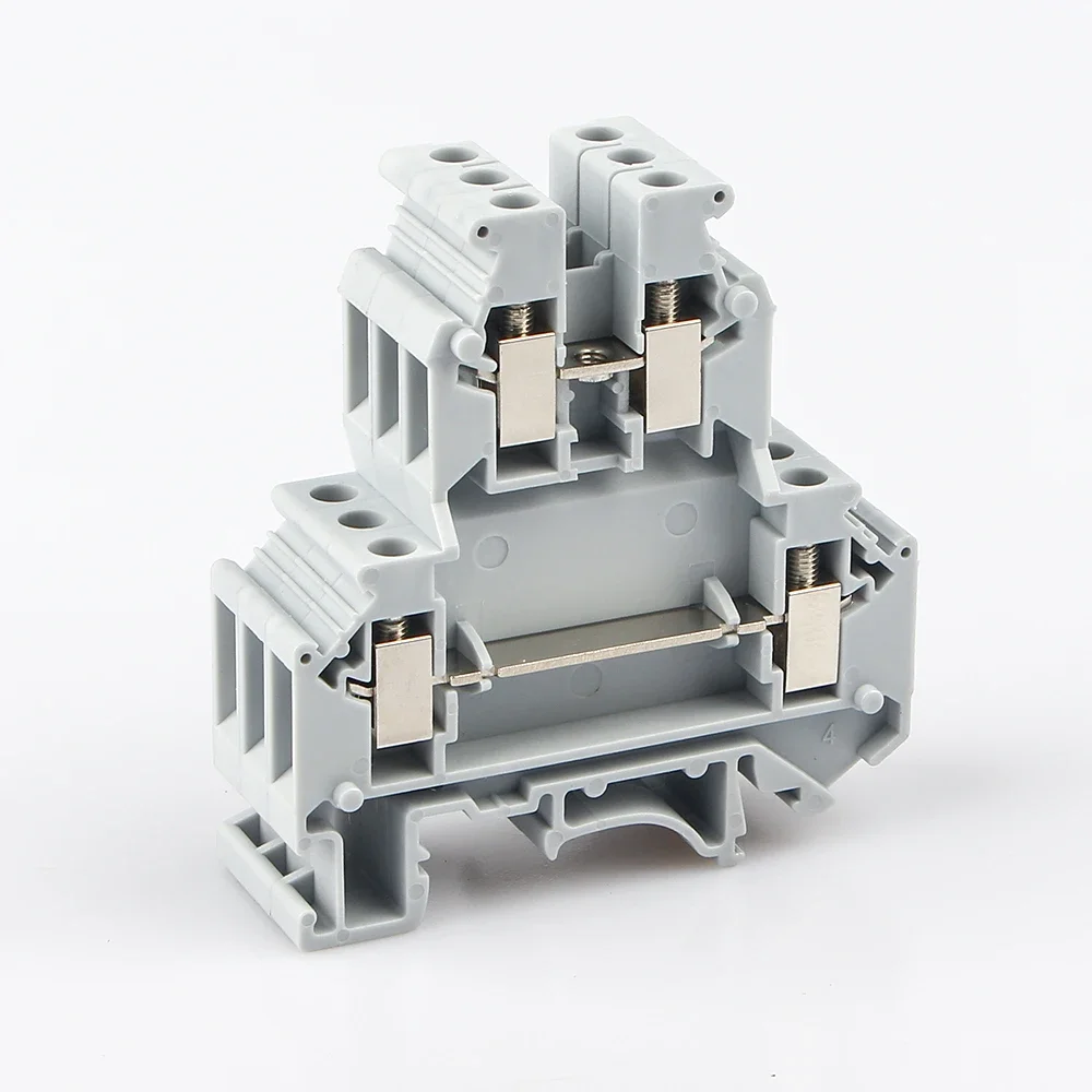 Imagem -02 - Conector dos Blocos Terminais do Trilho do Ruído Dupla Camada Fiação Elétrica Condutor do Fio Parafuso Uk5 50 Pcs