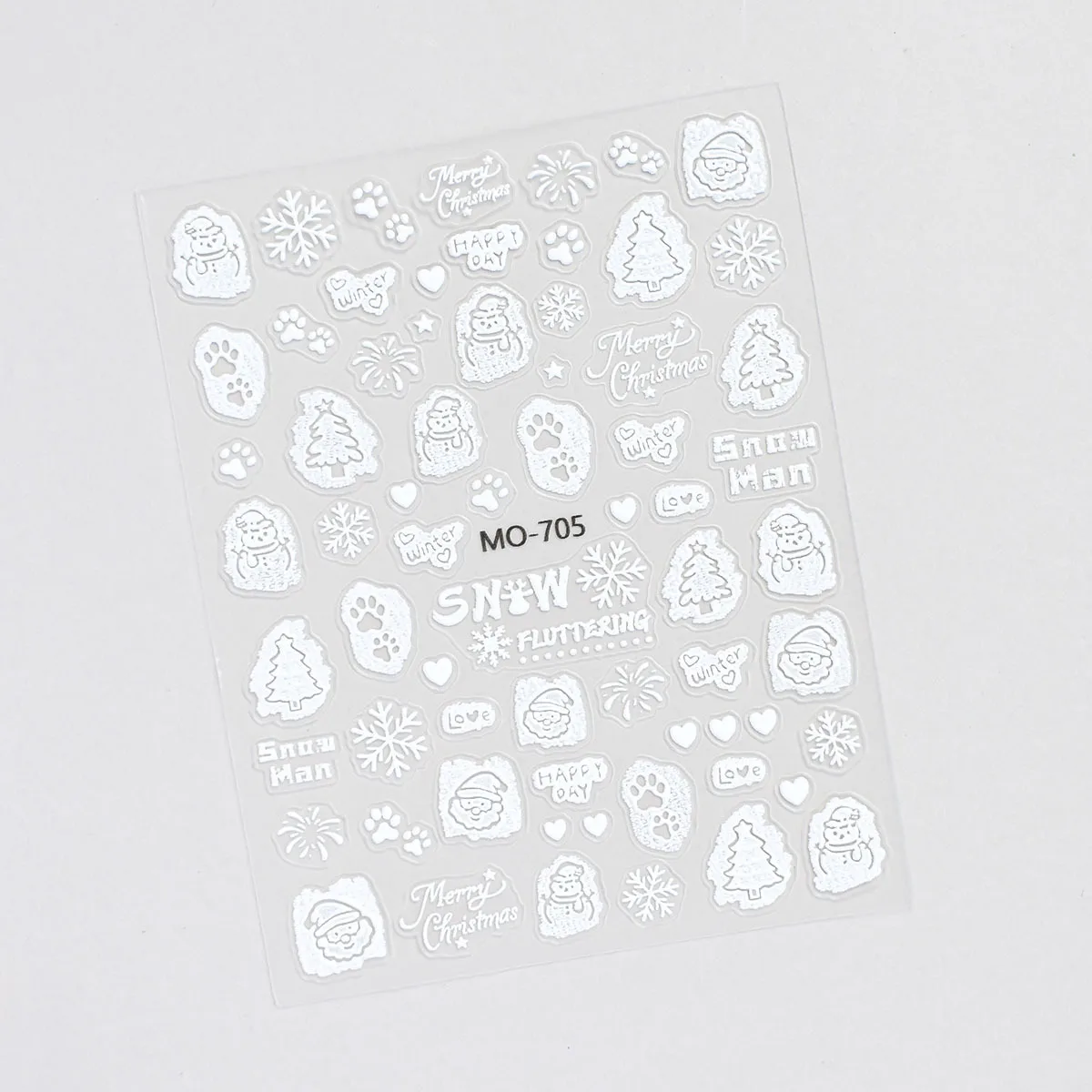 1pcs 5D Embossed Nail Art Decals Xmas Red Green Trees Balls Snowman Snowflakes Nails Stickers Decorations For Manicure