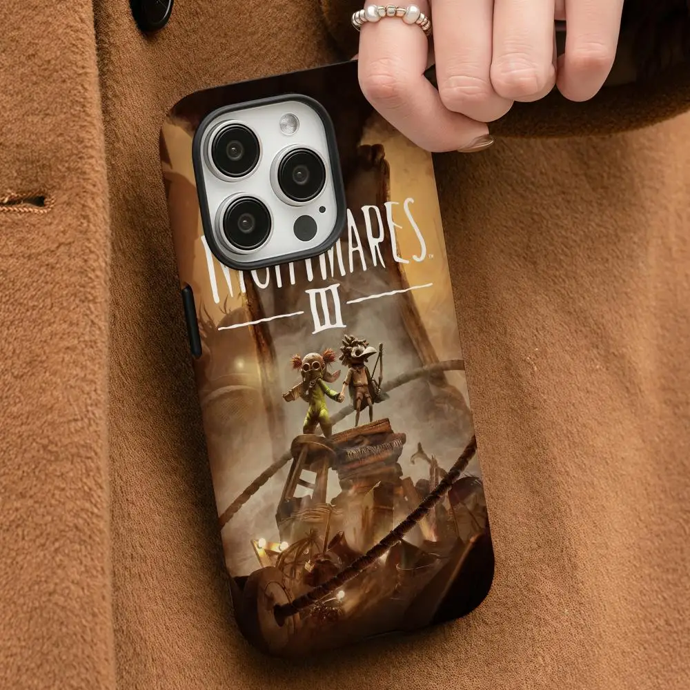 Little Nightmares 3 حافظة لهاتف سامسونج جالاكسي S25 24 23 22 Ultra Plus A56 36 26 لامعة HD طبقة مزدوجة غلاف صلب