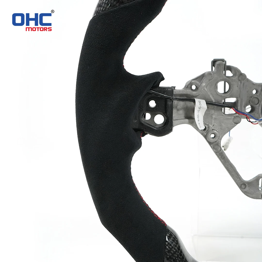 OHC Galaxy Pro LED ألياف الكربون عجلة القيادة الجلدية الكانتارا لتويوتا 86 مخصصة اتصال الهاتف المحمول APP التحكم #4