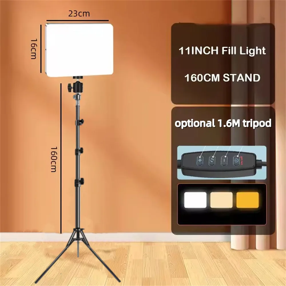 

Светодиодный видеосвет с профессиональной подставкой-триподом, пультом ДУ, регулируемой яркостью, панельное освещение для фотостудии, лампа для прямой трансляции и заполняющего света