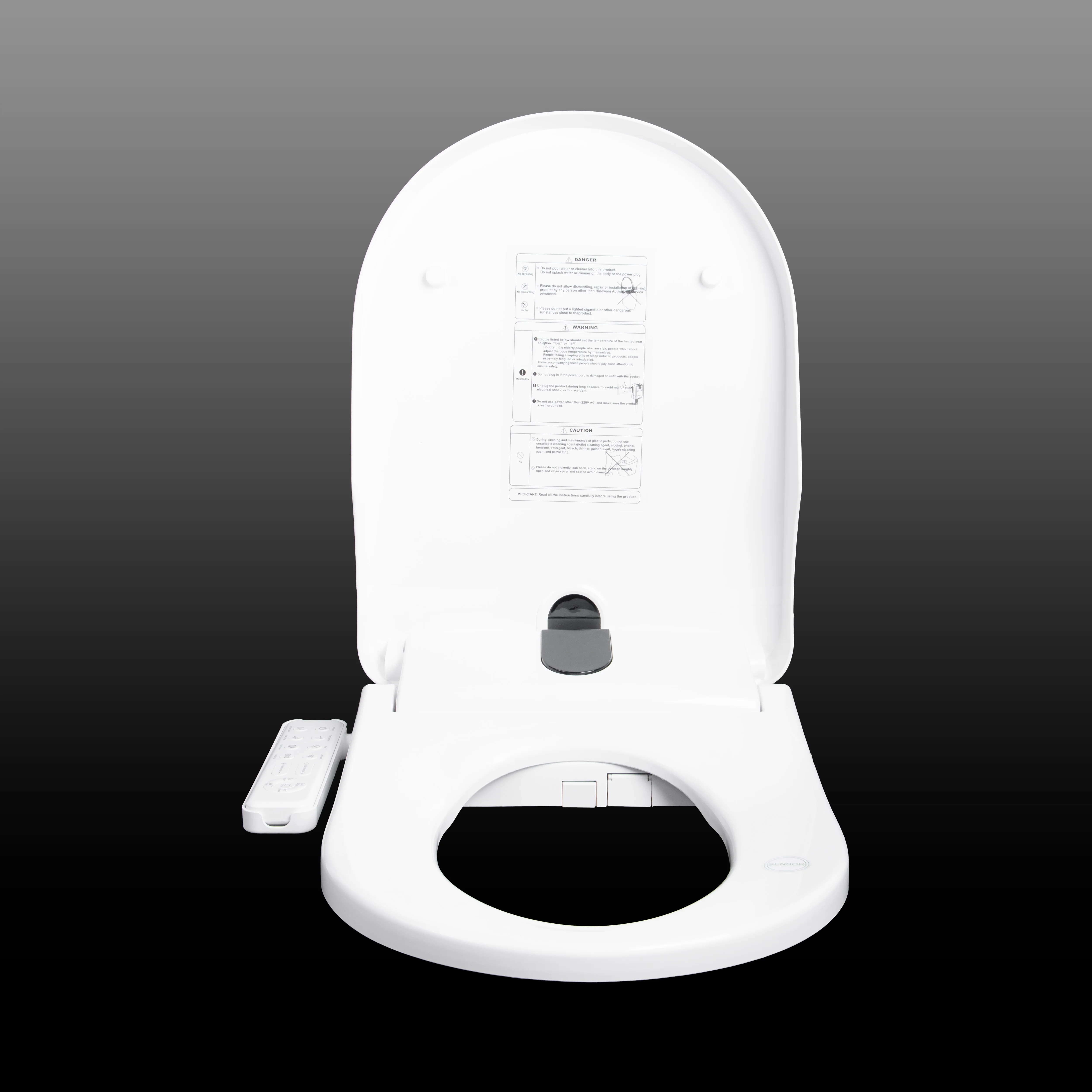 U-Shaped Smart Toilet Seat Cover Plastic Heated Seat Warm Water Bidet Adjustable Nozzle Energy Saving Remote Control
