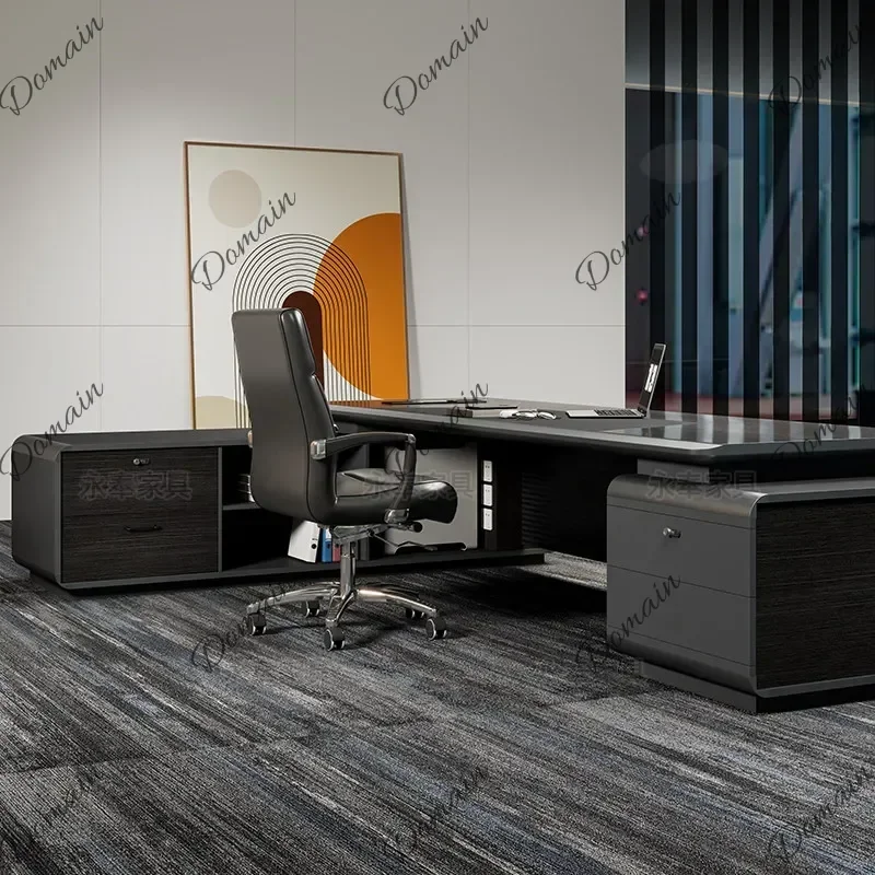 46XX Multi Functional Baking Paint Computer Desk Modern Minimalism Luxury Office Table L Shaped Desk Bureaux De Travail Furnitur