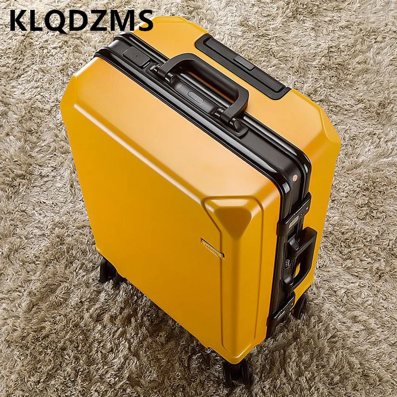 KLQDZMS-Valise d'embarquement à nervures larges de grande capacité, cadre en aluminium, roue universelle, bagages les plus récents, 20 po, 22 po, 24 po, 26 po