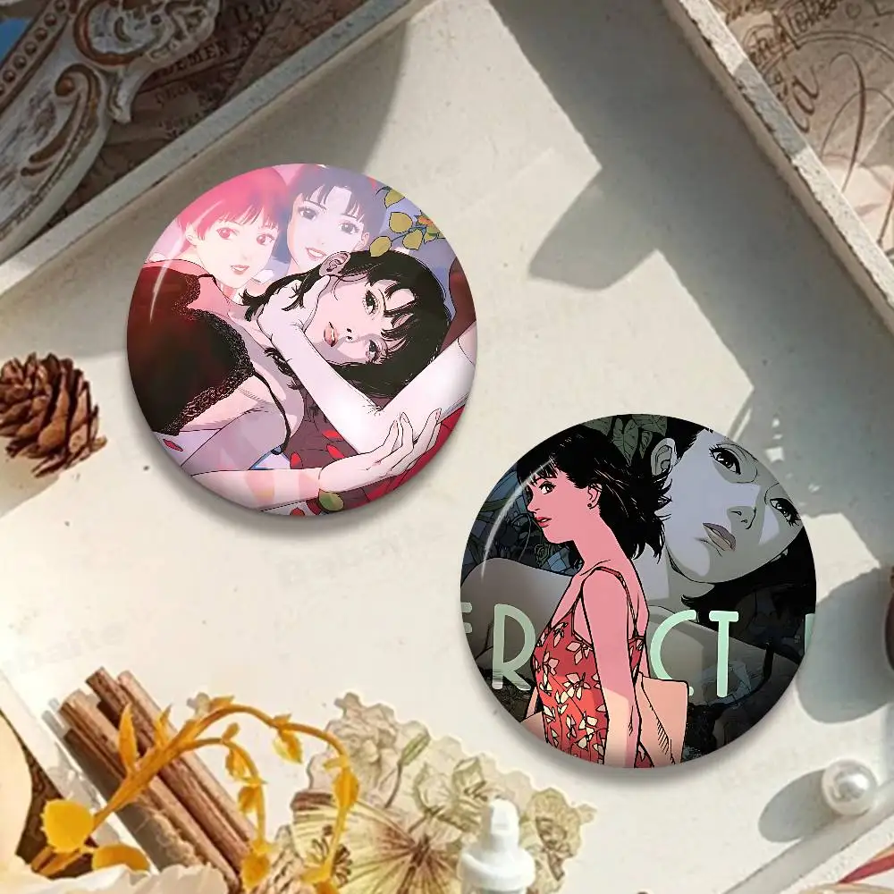 Japanese Horror Movie P-perfect B-blue Tinplate Soft Button Pin Brooch Metal Badge Custom Jewelry Accessories Hat Bag Lapel