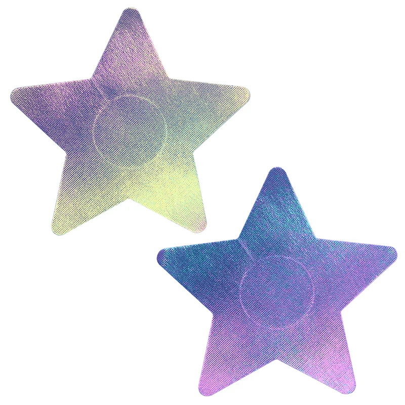 OY الليزر التدرج اللون الحلمة يغطي المتاح غير مرئية ذاتية اللصق تنفس فطائر اللحم الساتان الصدرية ملصقات الإناث النساء #5