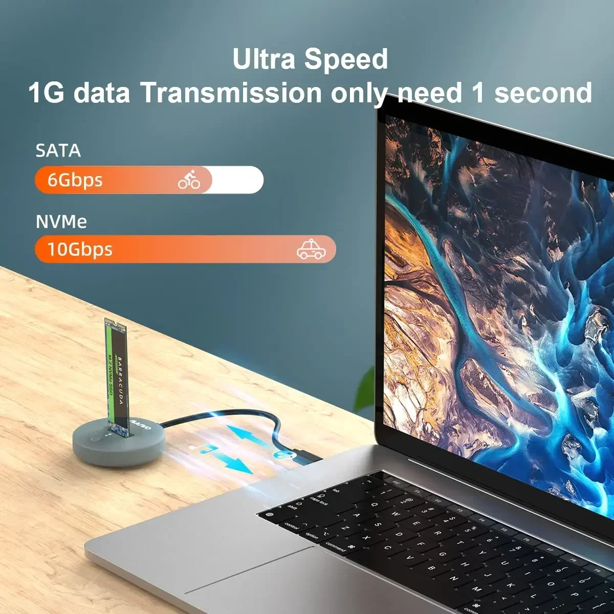 MAIWO 10Gbps NVMe SATA M.2 SSD estación de acoplamiento USB 3,2 Gen2 adaptador de unidad de estado sólido USB-C M2 NGFF NVMe caja de disco duro para PC