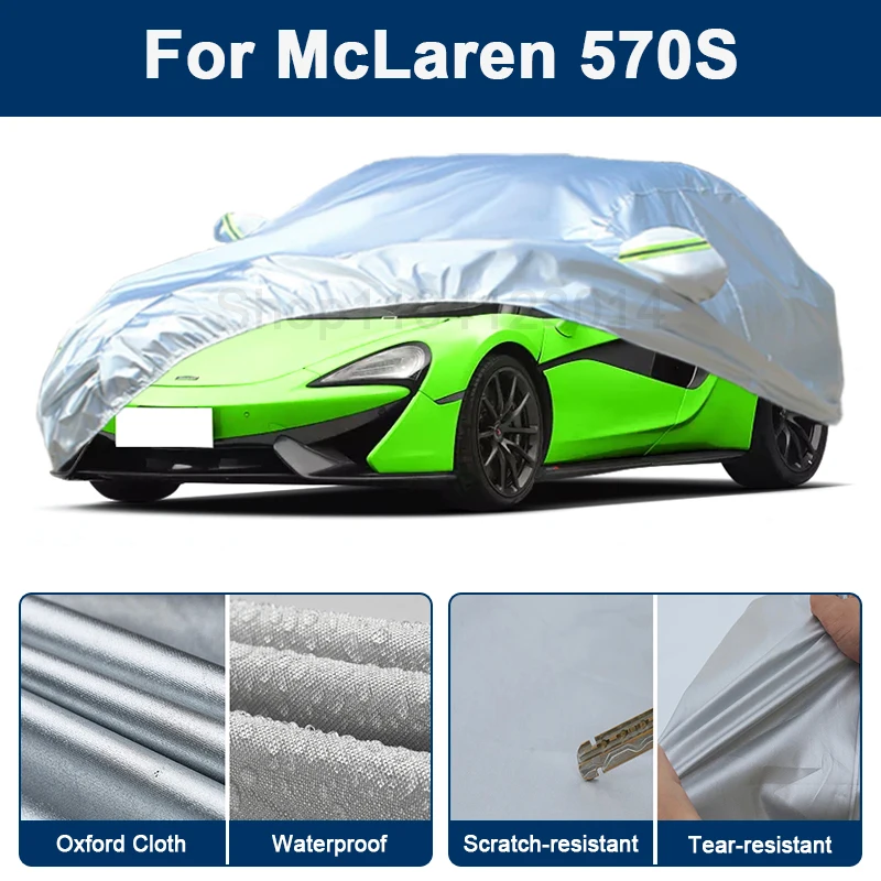 

Outdoor Full Car Cover For McLaren 570S with Reflective Strips Waterproof Snowproof Dustproof UV Protection Auto Accessories