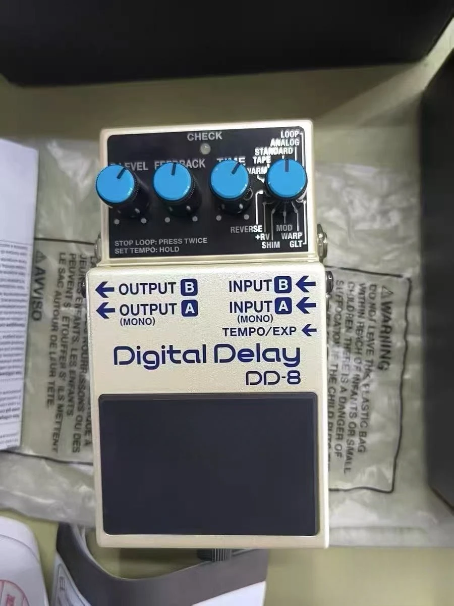 DD-8 Digital Delay Guitar Effect Pedal with Looper, Multiple Delay Modes for Electric Guitar Bass, Pre-owned