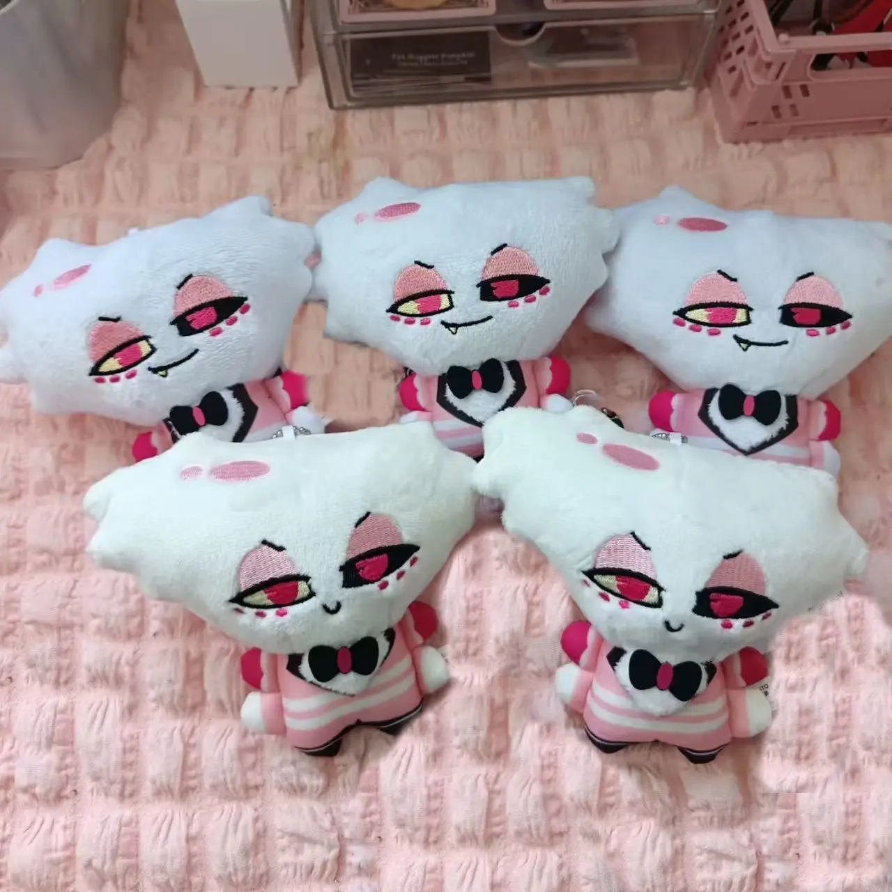 10cm Stuffed Hazbined Angel Plushies  Doll Toys Plush Hotel Angel Figures Backpack Decorative Pendants Keychain Doll Gifts