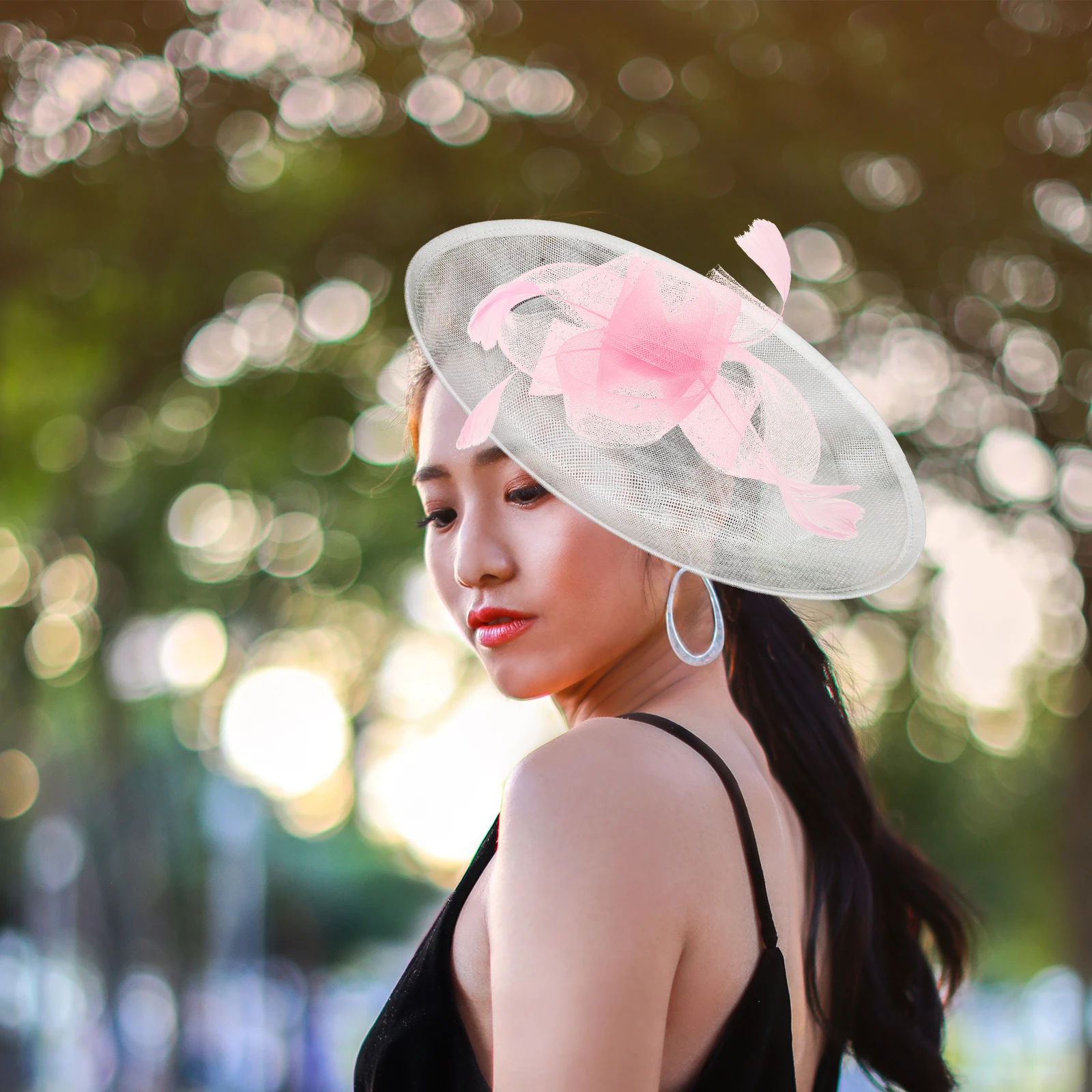 

White Round Sinamay Base Eco-Friendly Millinery Diy Craft Accessory Yarn Cocktail Fascinator Headpiece Hat Headwear Hat