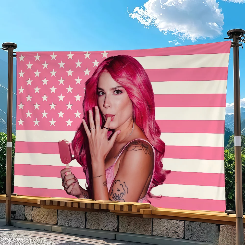 American Singer H-Halsey flag Advertising Banner for Camping Decoration Outdoor & Garage Wall Hanging Decorations