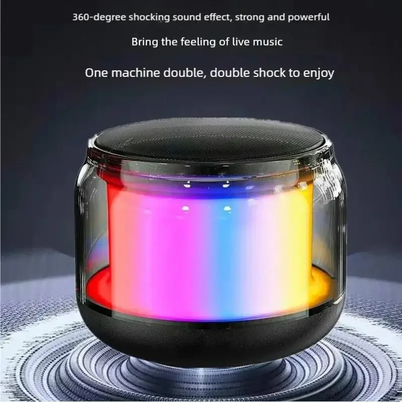 Portable Bluetooth Speaker Colorful Mini Wireless Multi-Function Speaker Dual-Link Compact Design for Home Outdoor Party