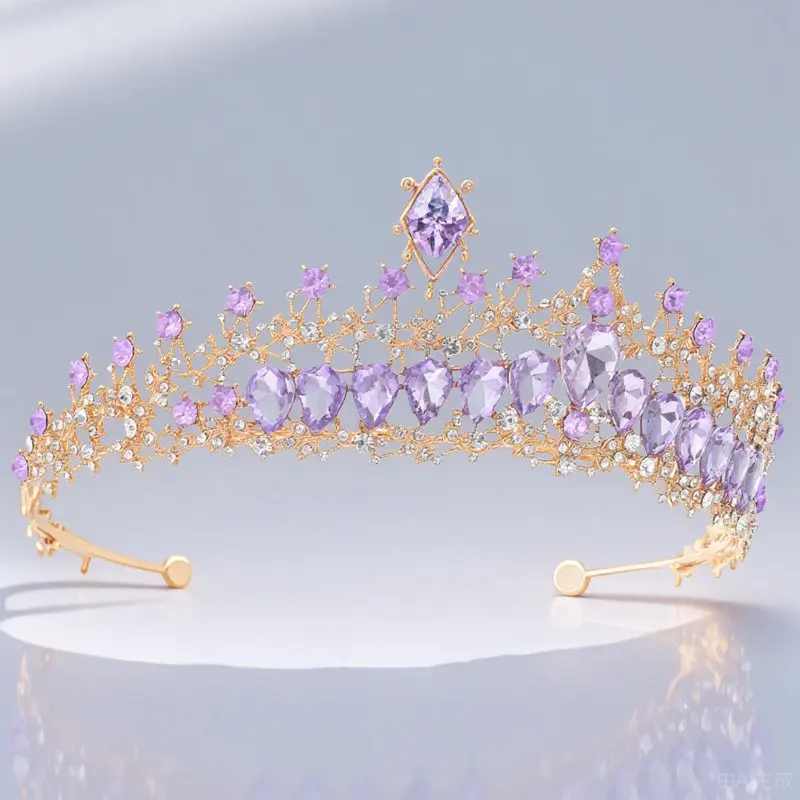 

Rhinestone Crown Bride Tiara Lightweight Wedding Headdress Bridal Birthday Party Elegant Wedding Tiara for Women