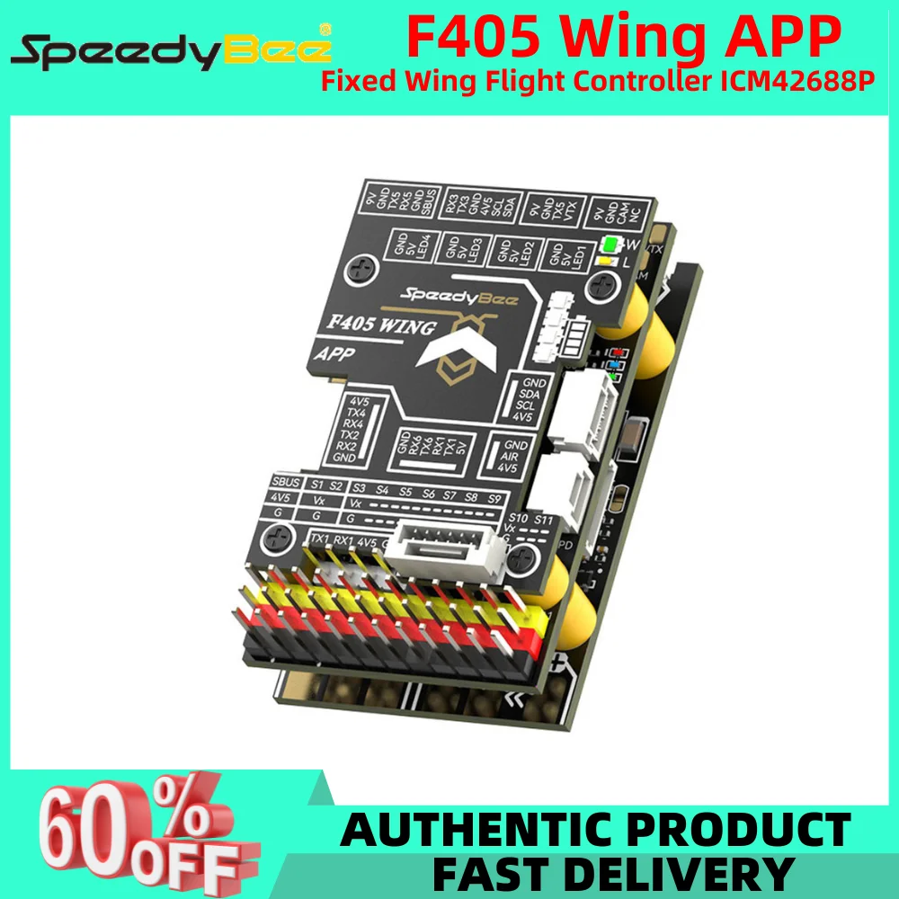 

Контроллер полета SpeedyBee F405 WING APP ICM42688P 2-6S для радиоуправляемого самолета