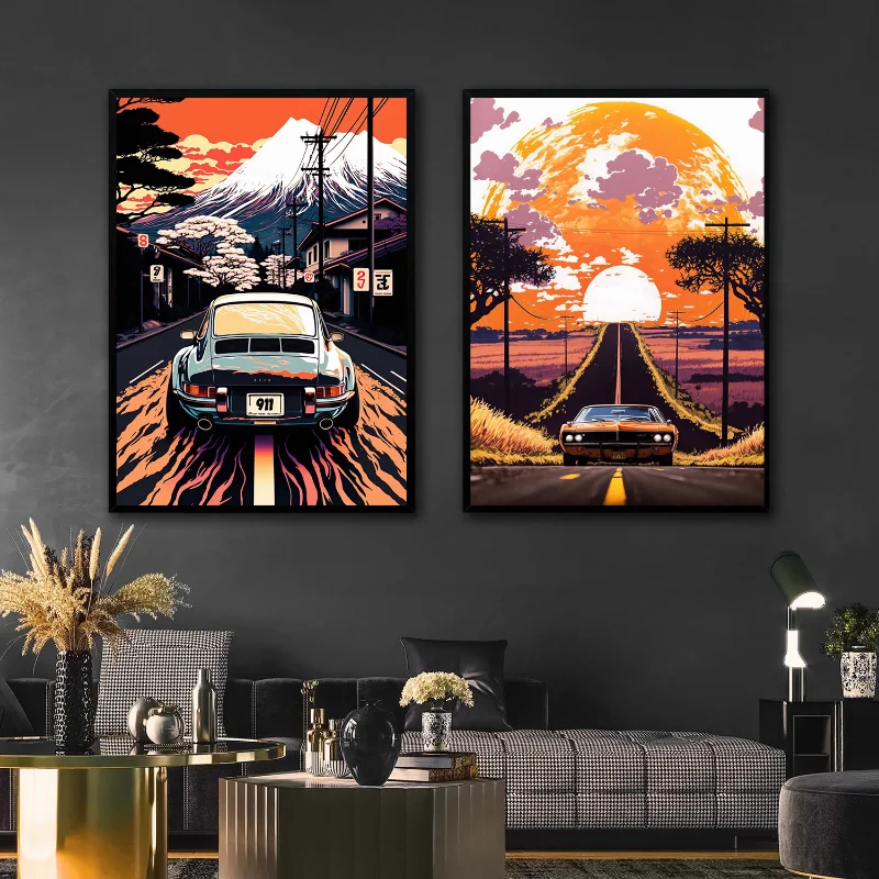 Trending Cars Retro Poster Nissan Skyline Supercar Famous GTR Car  Modern Wall Art Picture Canvas Painting Print Room Home Decor