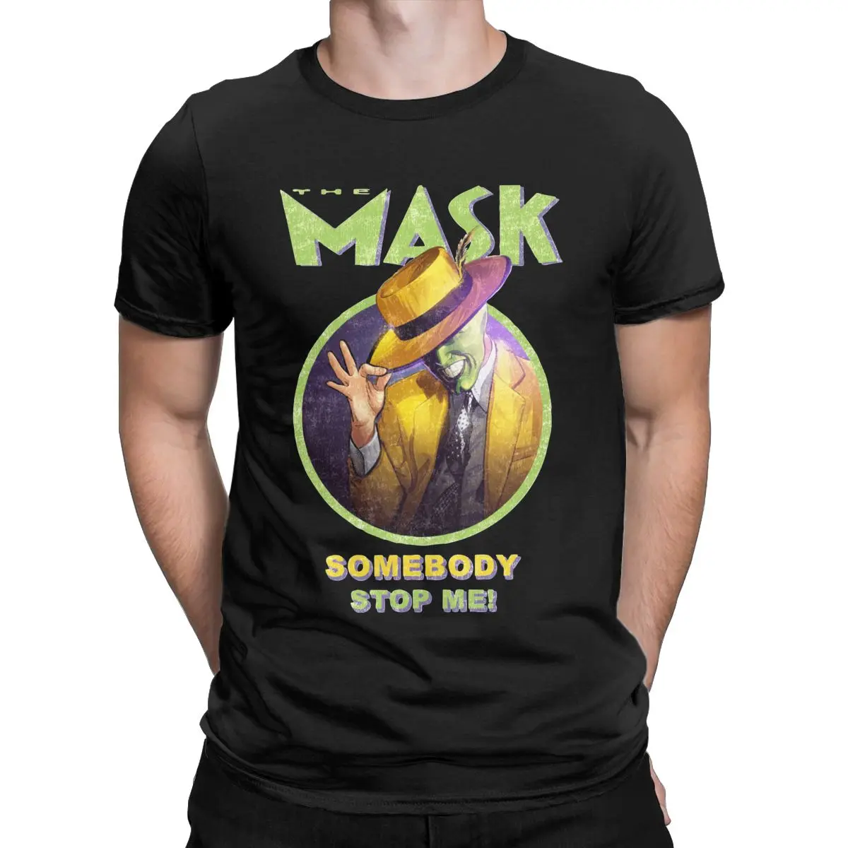 The Mask Retro Movie T Shirts for Men Pure Cotton Vintage Funny T 