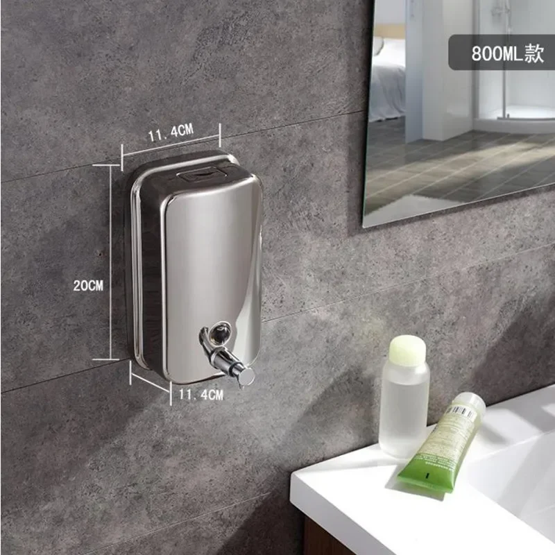 Wall Mounted Stainless Steel Soap Dispenser Silver Kitchen Bathroom Shower Soap Box 500 ml 800 ml 1000 ml Liquid Dispenser