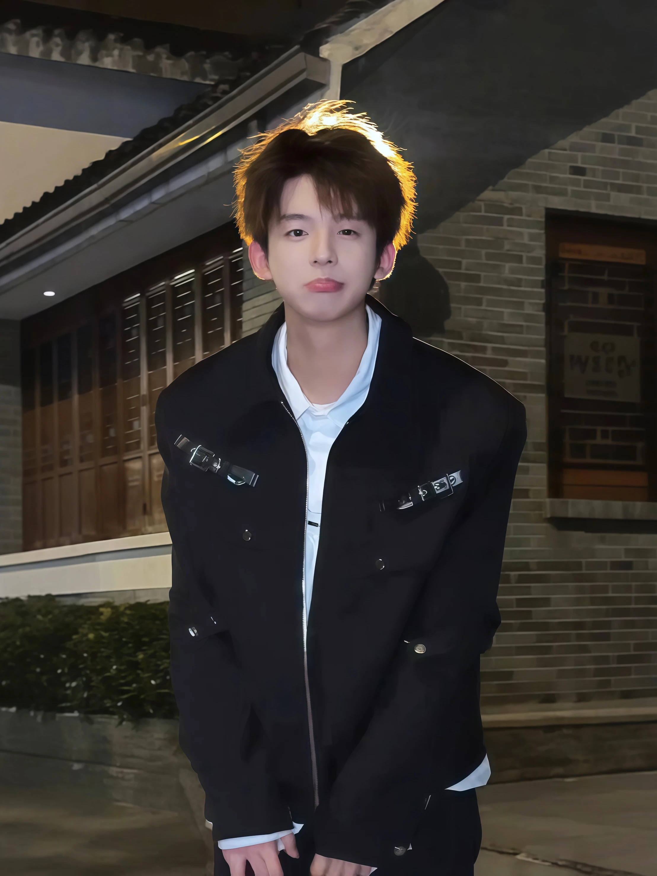 

Metallic Strap ort Biker Jaet Men's oulder Padded Stand Collar Loose Fit Summer Outerwear Antibacterial Straight Hem