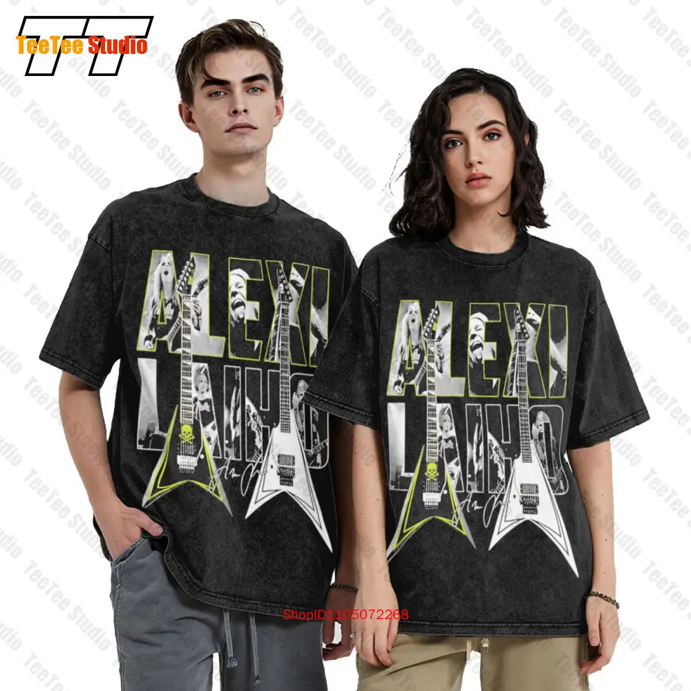 تي شيرت جيتار Alexi Laiho Signature 2021 عتيق كبير الحجم NL85 #2