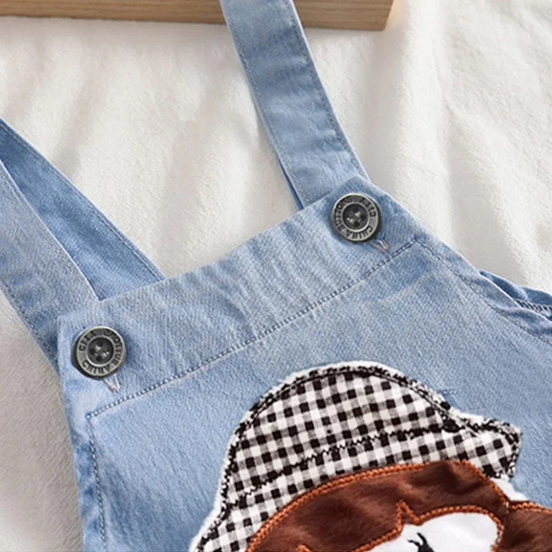 IENENS Summer Baby Girls Overalls Kids Clothes Short Trousers Toddler Infant Rompers Denim Shorts Jeans Dungarees 0-3Y