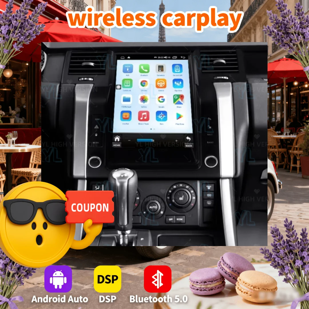 

12.1-дюймовый автомобильный радиоприемник для Range Rover Sport 2005-2009 с CarPlay, Android 14, GPS-навигацией, вертикальным экраном, мультимедиа и поддержкой 4G