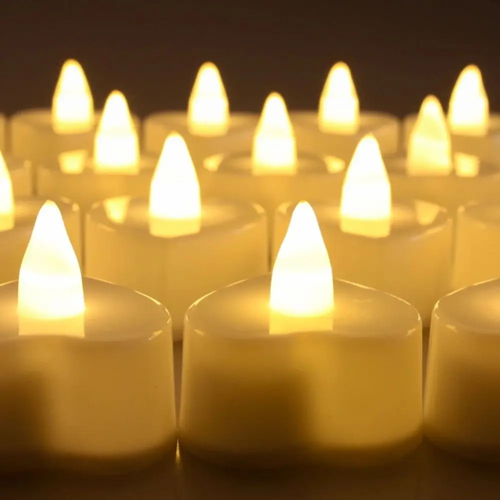 24Pcs Heart Shape Heart LED Candle Light High Brightness Plastic Heart Electronic Candle Environmental Friendly Simple