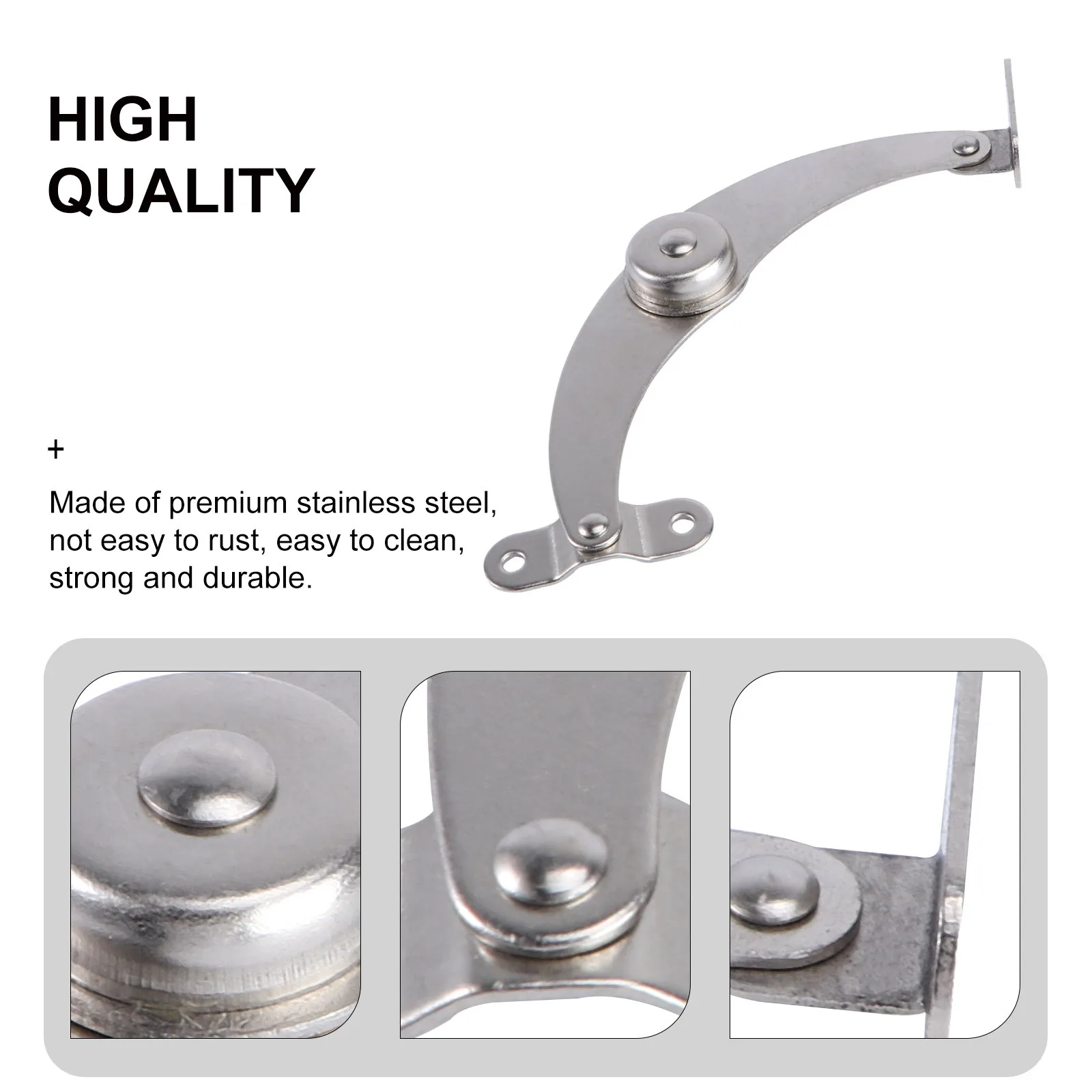 

4pcs Stainless Steel Support Rods Adjustable Durable Hinges For Cabinet Furniture Window Door Folding Lid Silver