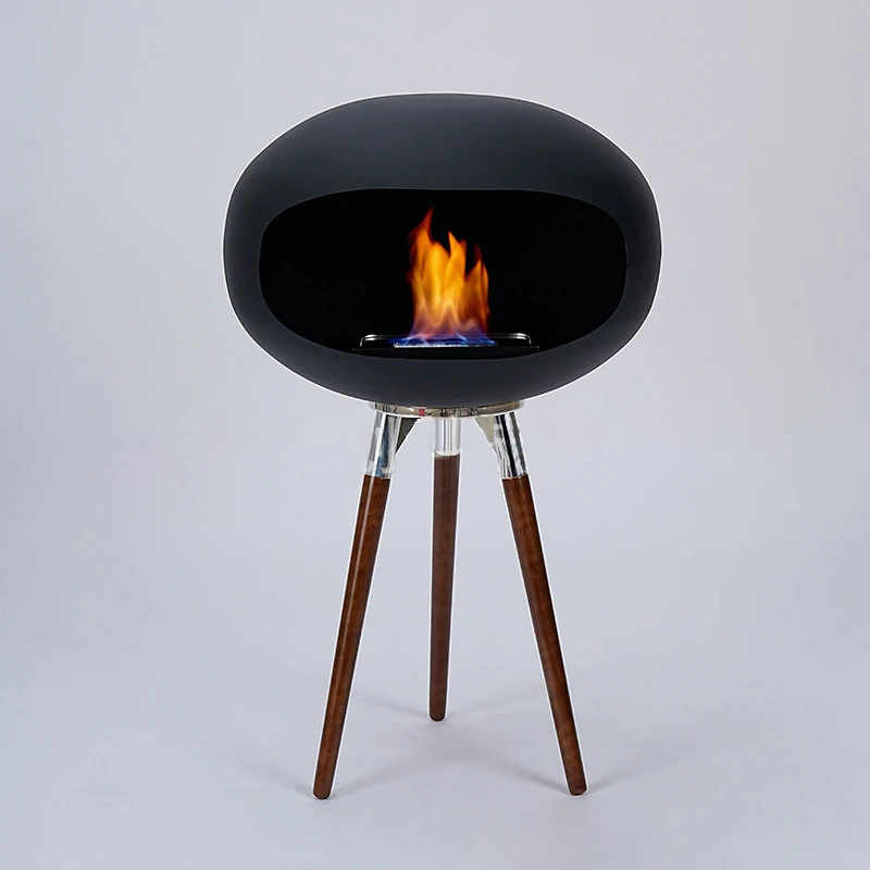 Nordic floor-standing high-foot fireplace real fire stove outdoor indoor decoration high-end atmospheric heating fireplace