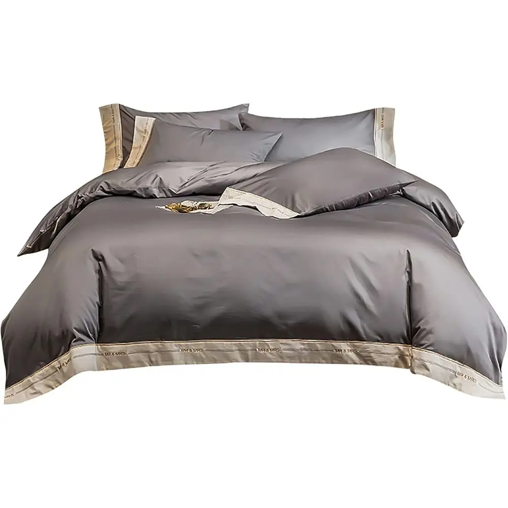 

Luxury Duvet Cover Set King Size Cotton Quilt Comorter Cover Bedding Sets 4 Pieces Include: 1 lat Sheet and 2 Pillowcases,4-220