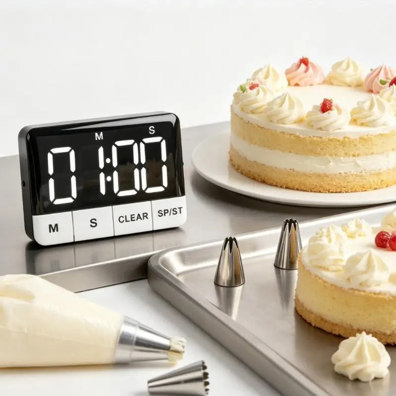 62KD Multifunction Kitchen Timer with Adjustable Volumes ABS for Study Cooking & Exercise
