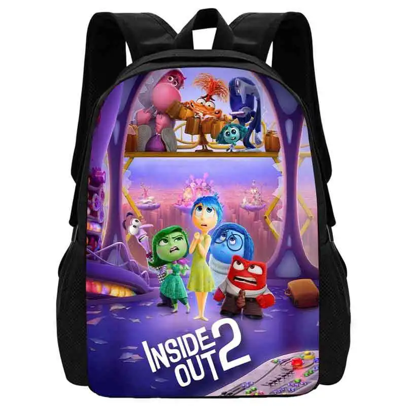 Disney-Inside Out 2 mochilas infantis, desenho animado de anime, bolsa de ombro, presentes de volta à escola, mochila grande