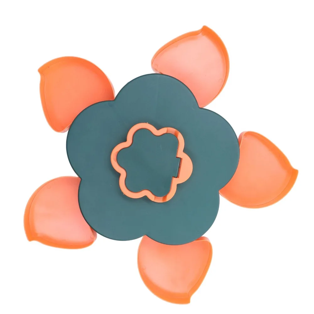 

Elegant Double Layer Rotating Fruit Plate Multi-layer Light Luxury Candy Tray Compartment Flower Shape Nut Plate Commercial Use