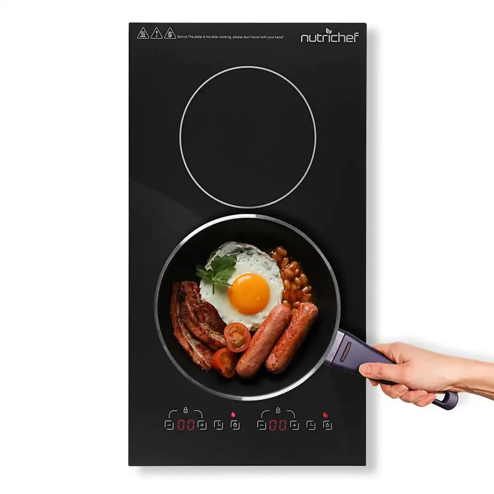 

Dual Induction Cooktop - Kitchen w/ Digital Display, Stain-Resistant, 1800 Watt Heating Element Power, 9 Levels Power.USA.NEW