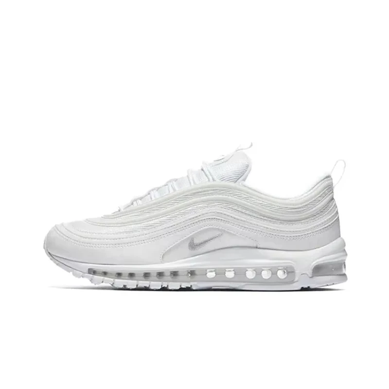 

Nike Air Max 97 White Bullet Men's And Women's Running Shoes Aseismatic Breathable Sports Unisex Sneakers 921826-101